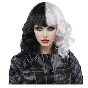 Two-Tone Black and White Wig